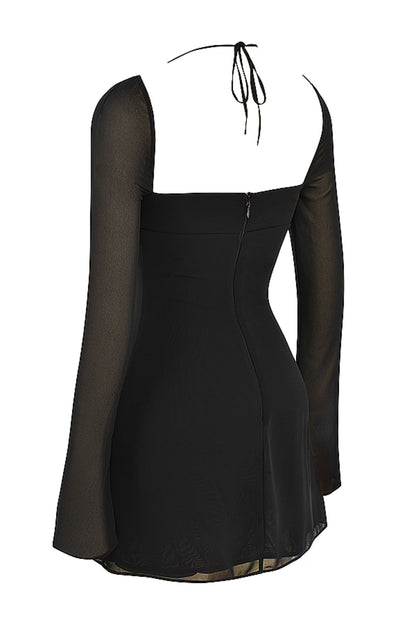 SWEETHEART Halter Neck Black Mini Dress