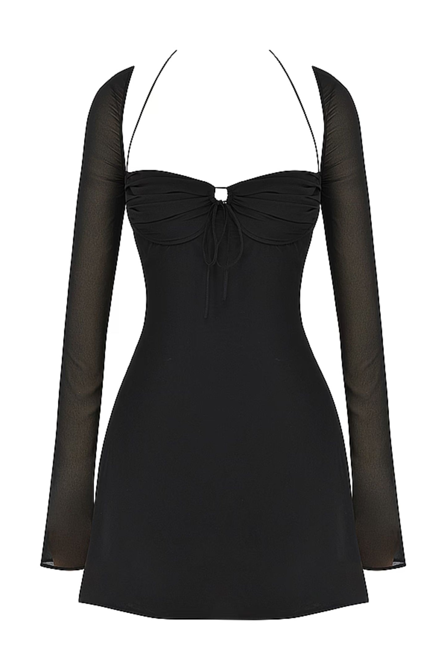 SWEETHEART Halter Neck Black Mini Dress
