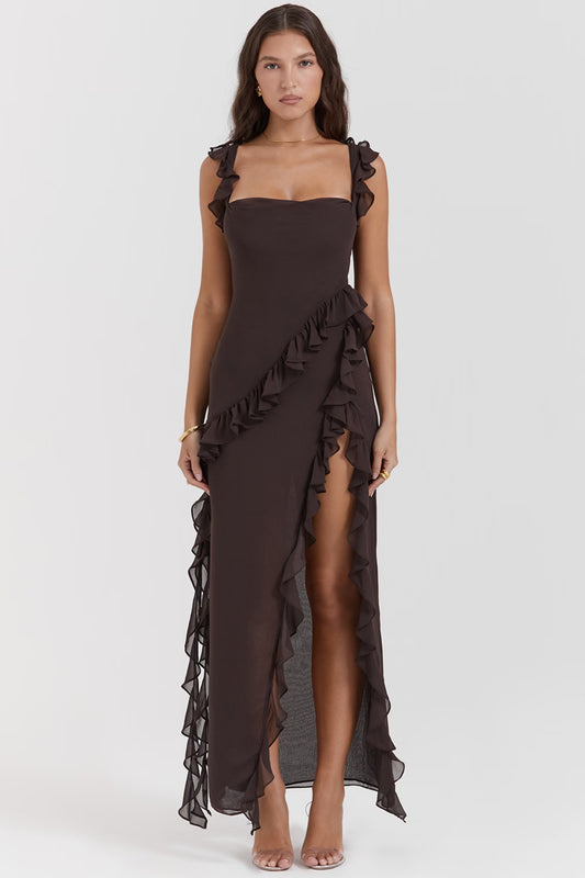 VESPER Brown Maxi Dress