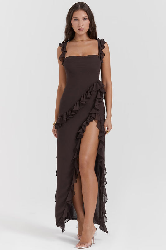 VESPER Brown Maxi Dress