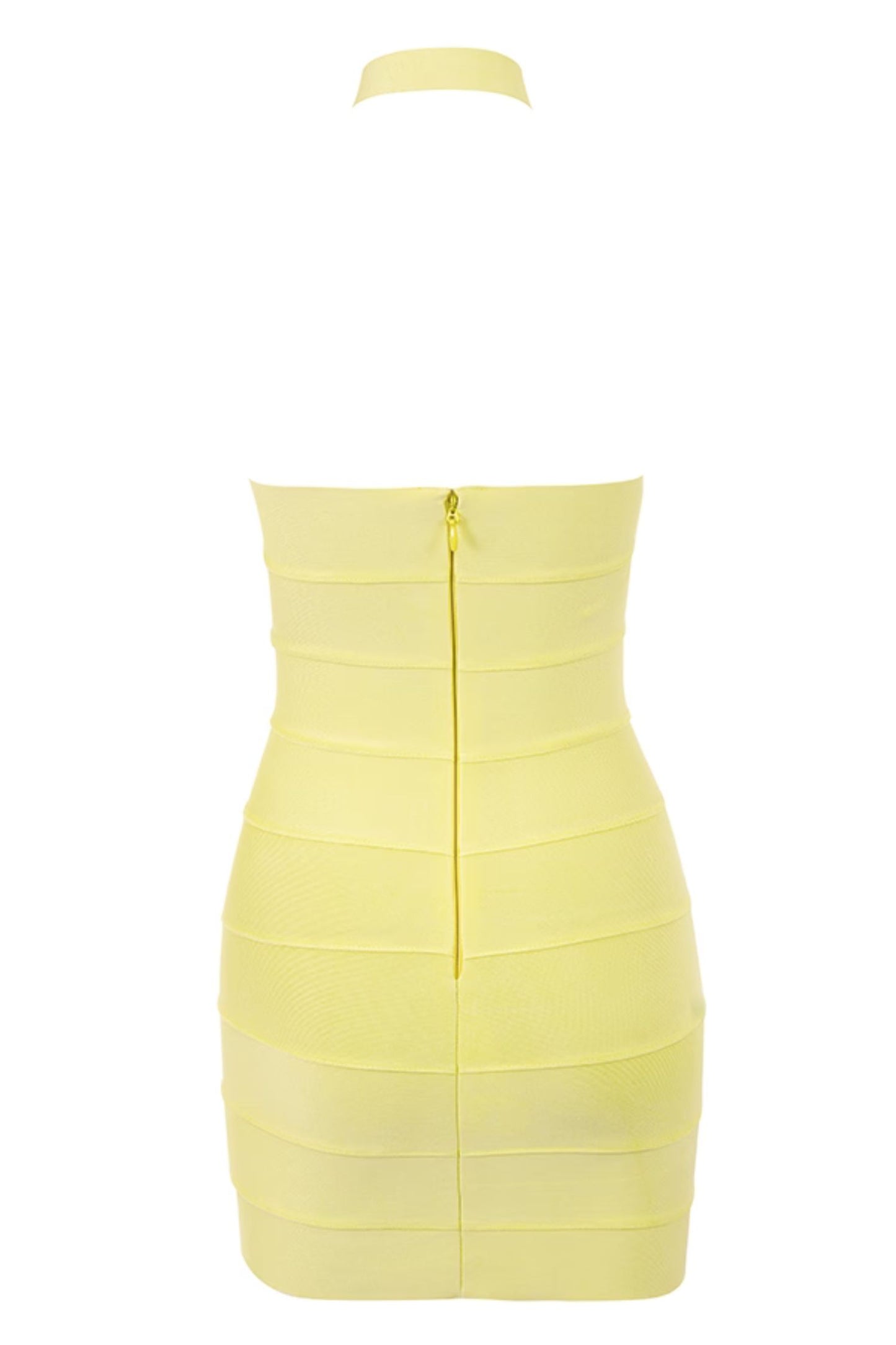 DAISY HAZE buttercup bandage halter mini dress