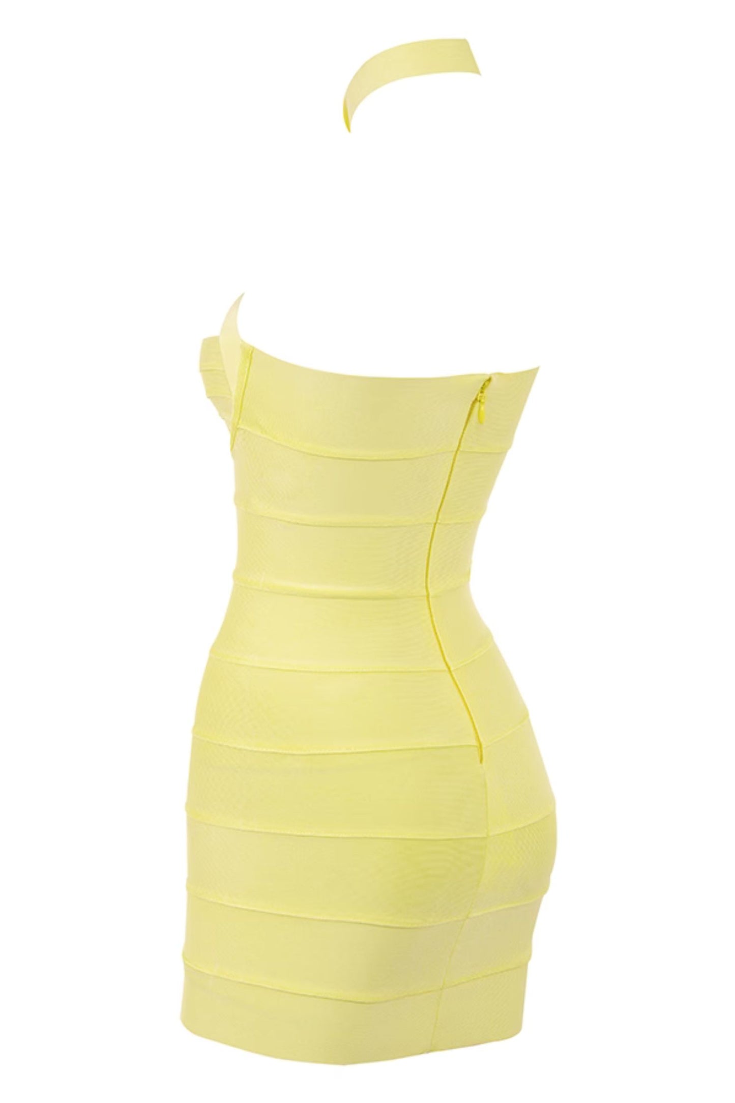 DAISY HAZE buttercup bandage halter mini dress