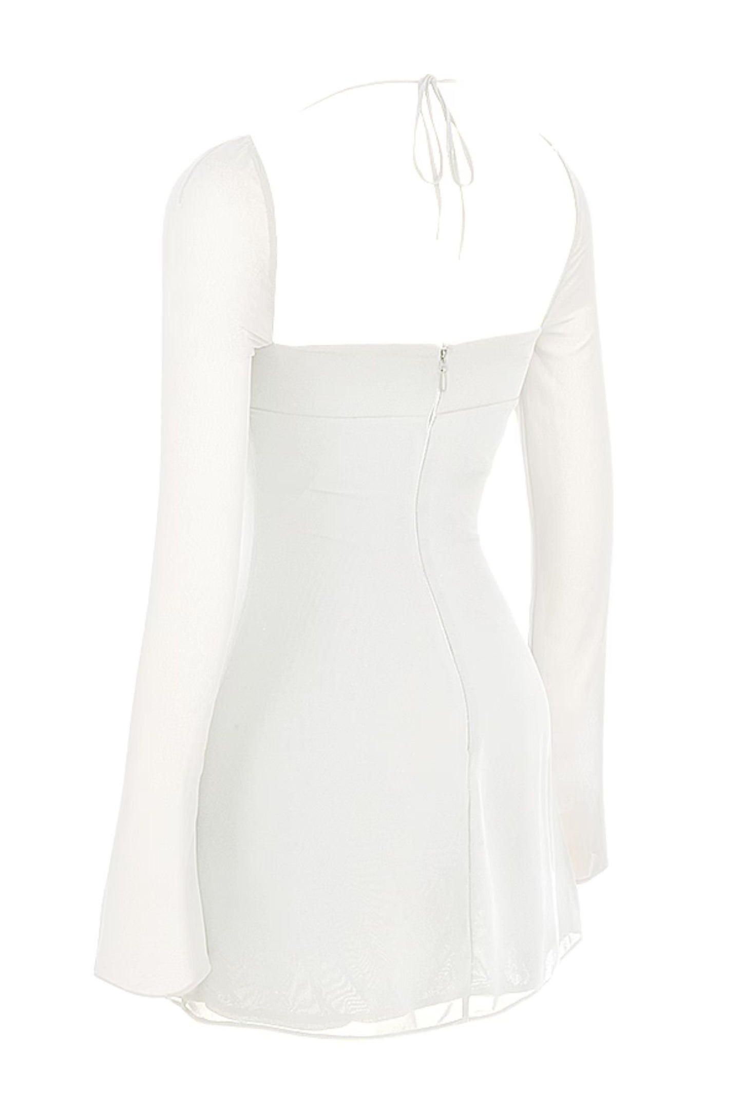 SWEETHEART Halter Neck White Mini Dress