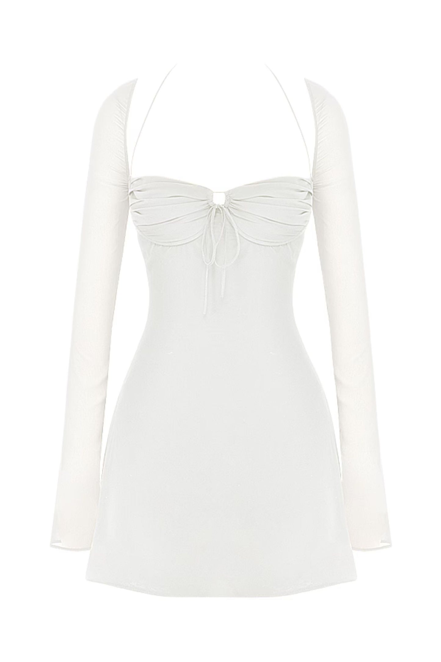 SWEETHEART Halter Neck White Mini Dress