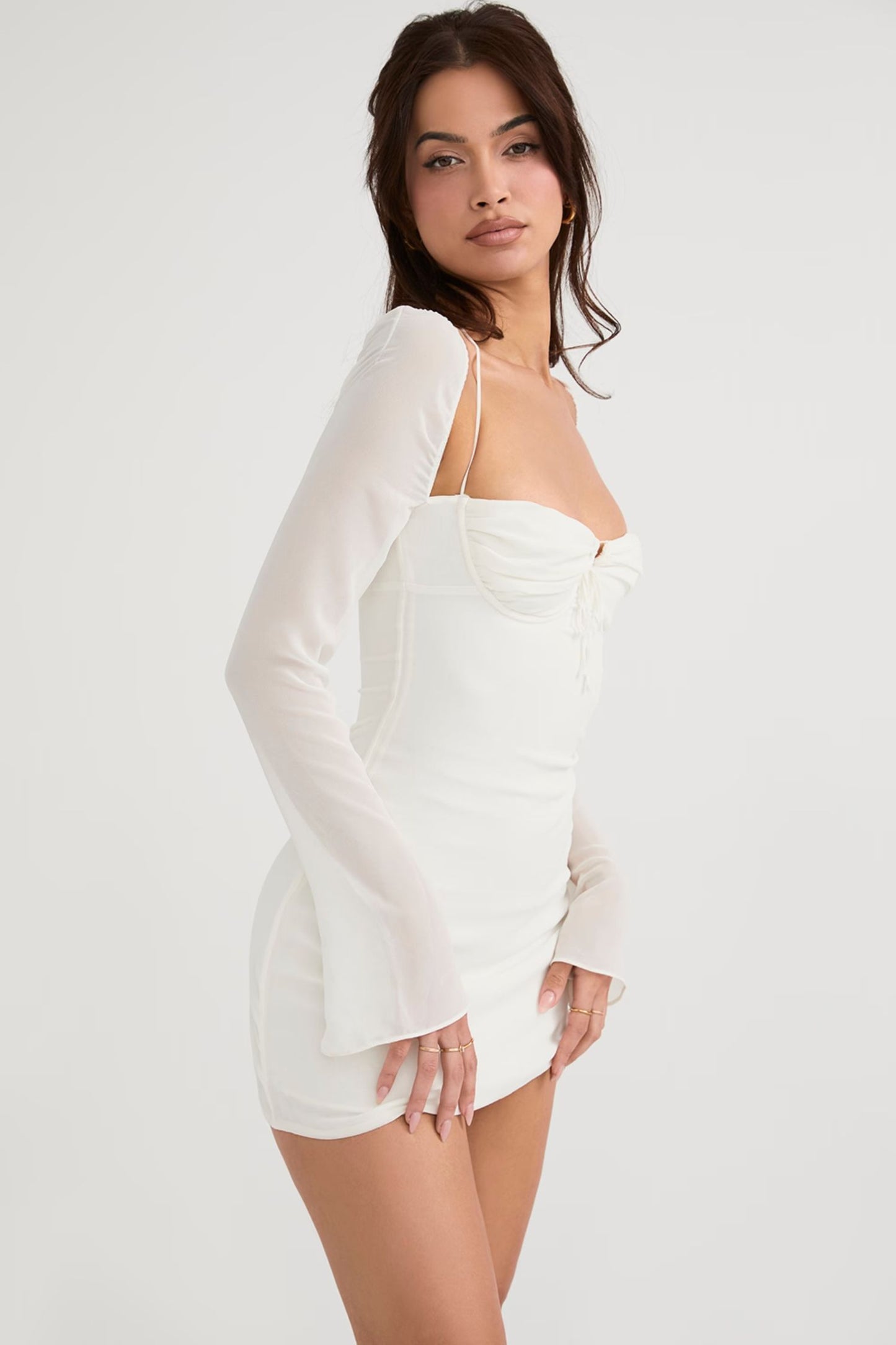 SWEETHEART Halter Neck White Mini Dress