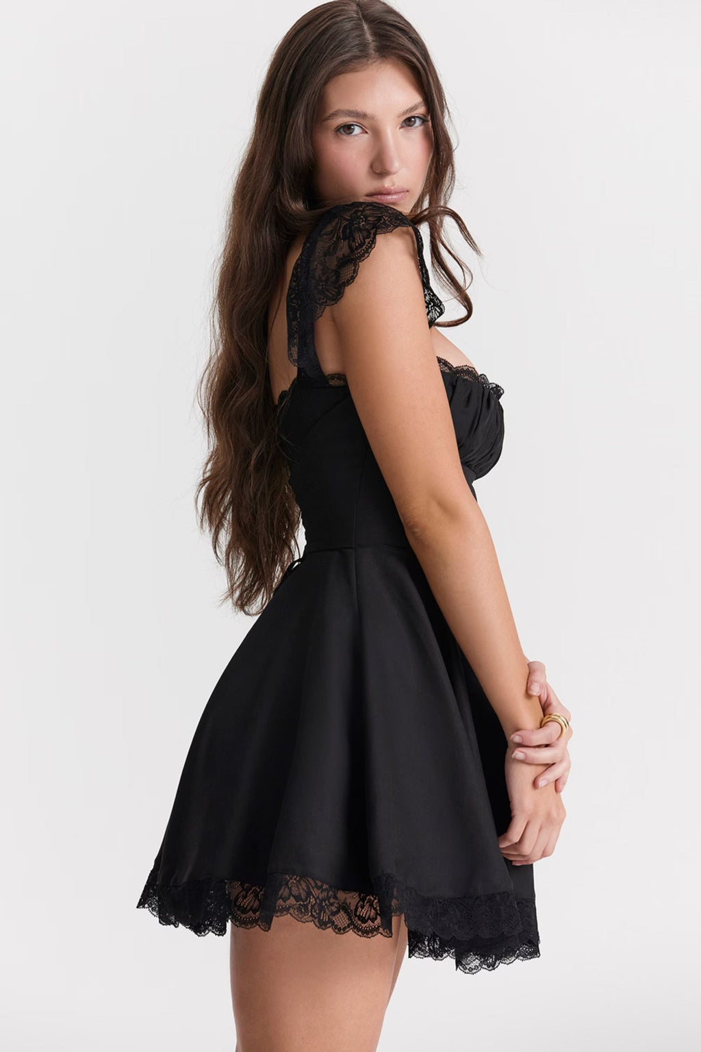 CAMILIA Black Mini Dress